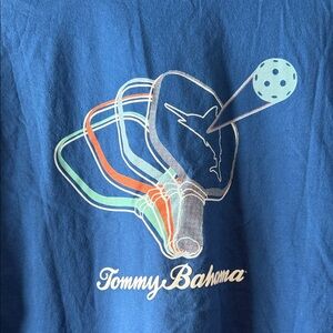 Tommy Bahama Brainbridge Match Pickeball Mens L Blue Paddle Graphic Tee